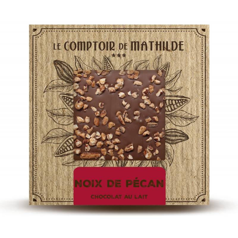 Tablette chocolat lait noix de pécan - Le Comptoir de Mathilde