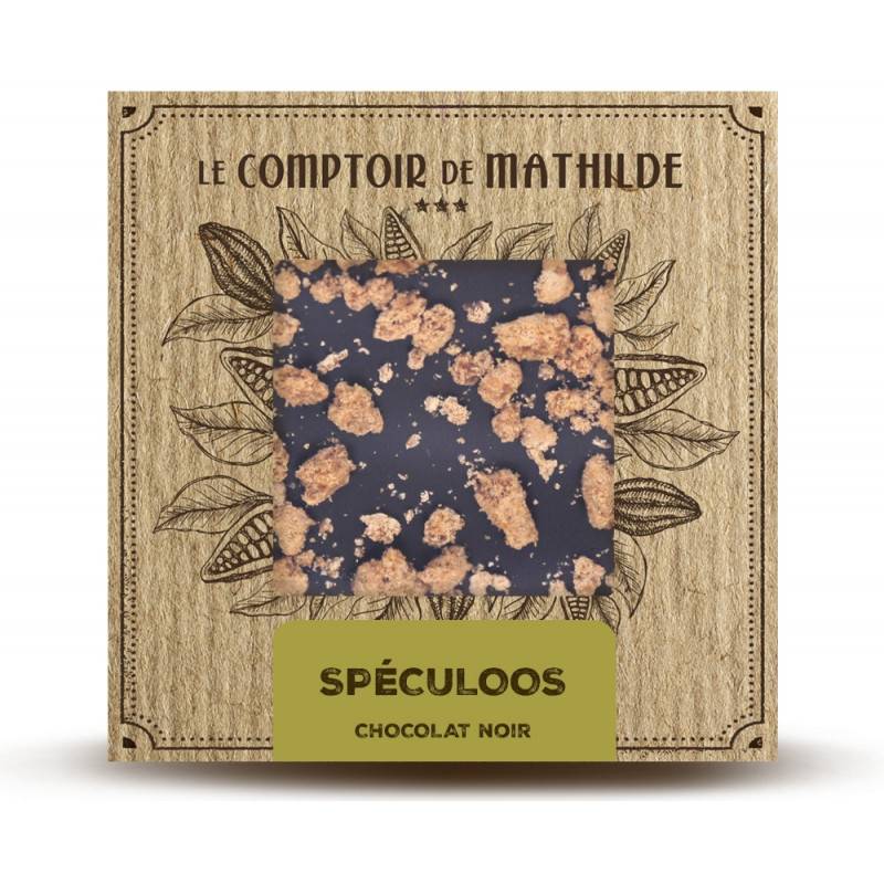 Tablette chocolat noir spéculoos, 80g - Le Comptoir de Mathilde