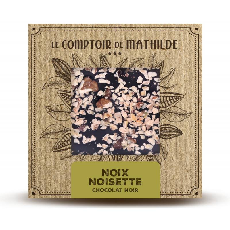 Tablette chocolat noir noisette caramélisé, 80g - Le Comptoir de Mathilde