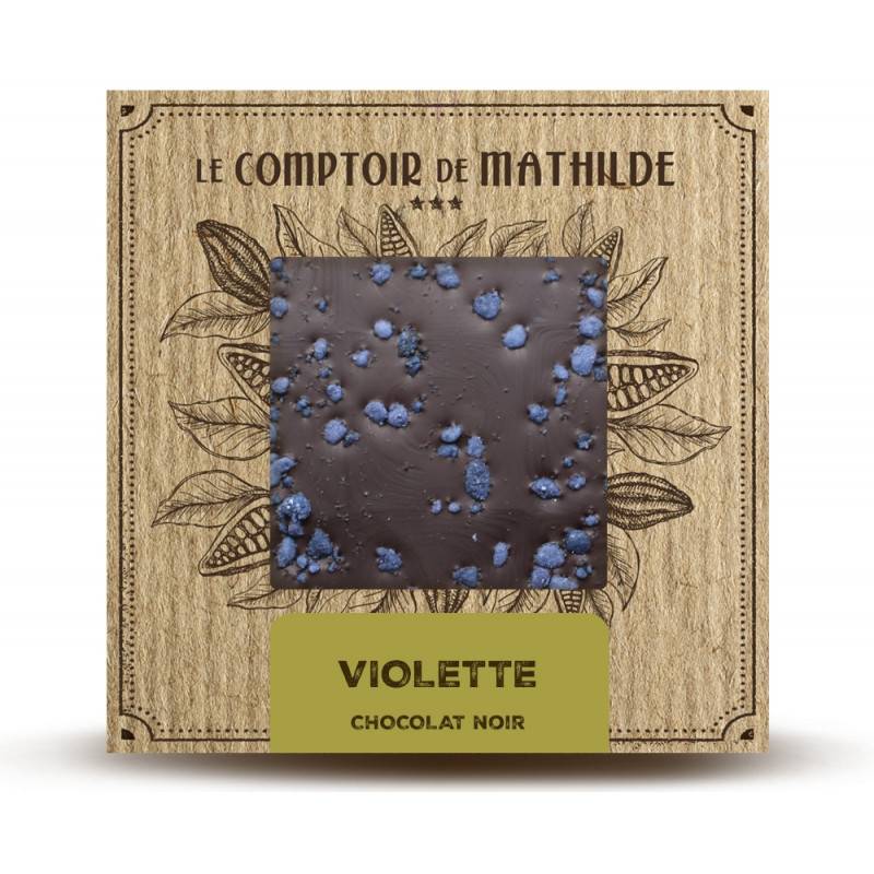 Tablette chocolat noir violette, 80g - Le Comptoir de Mathilde