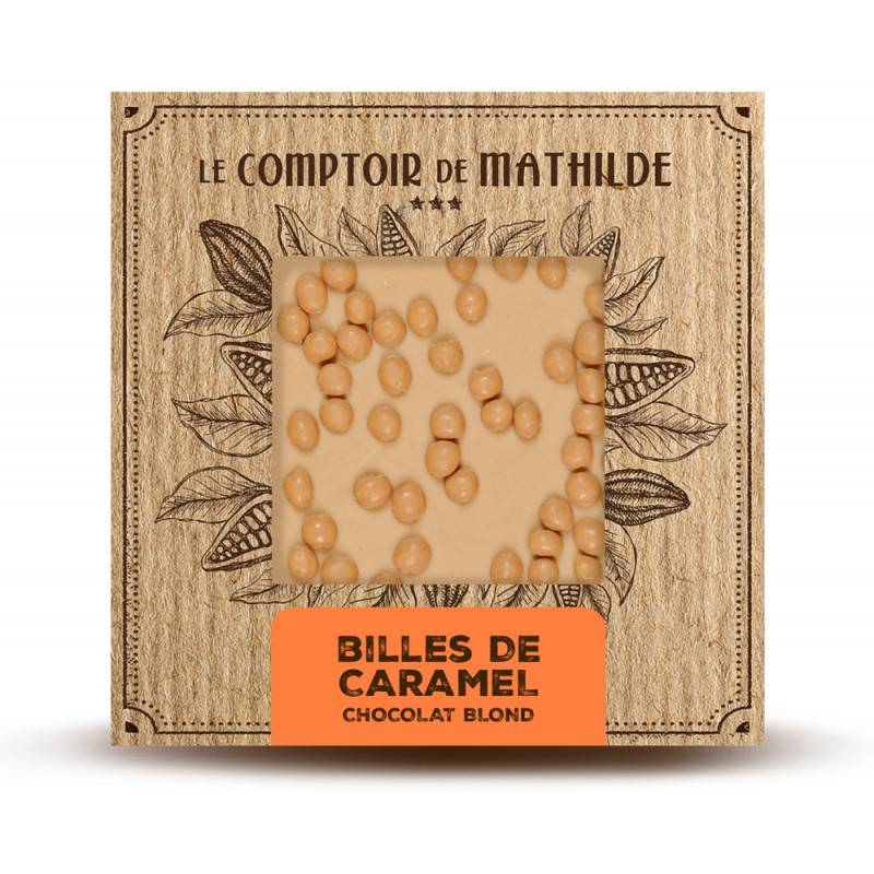 Tablette chocolat blond bille caramel, 80 g - Le Comptoir de Mathilde