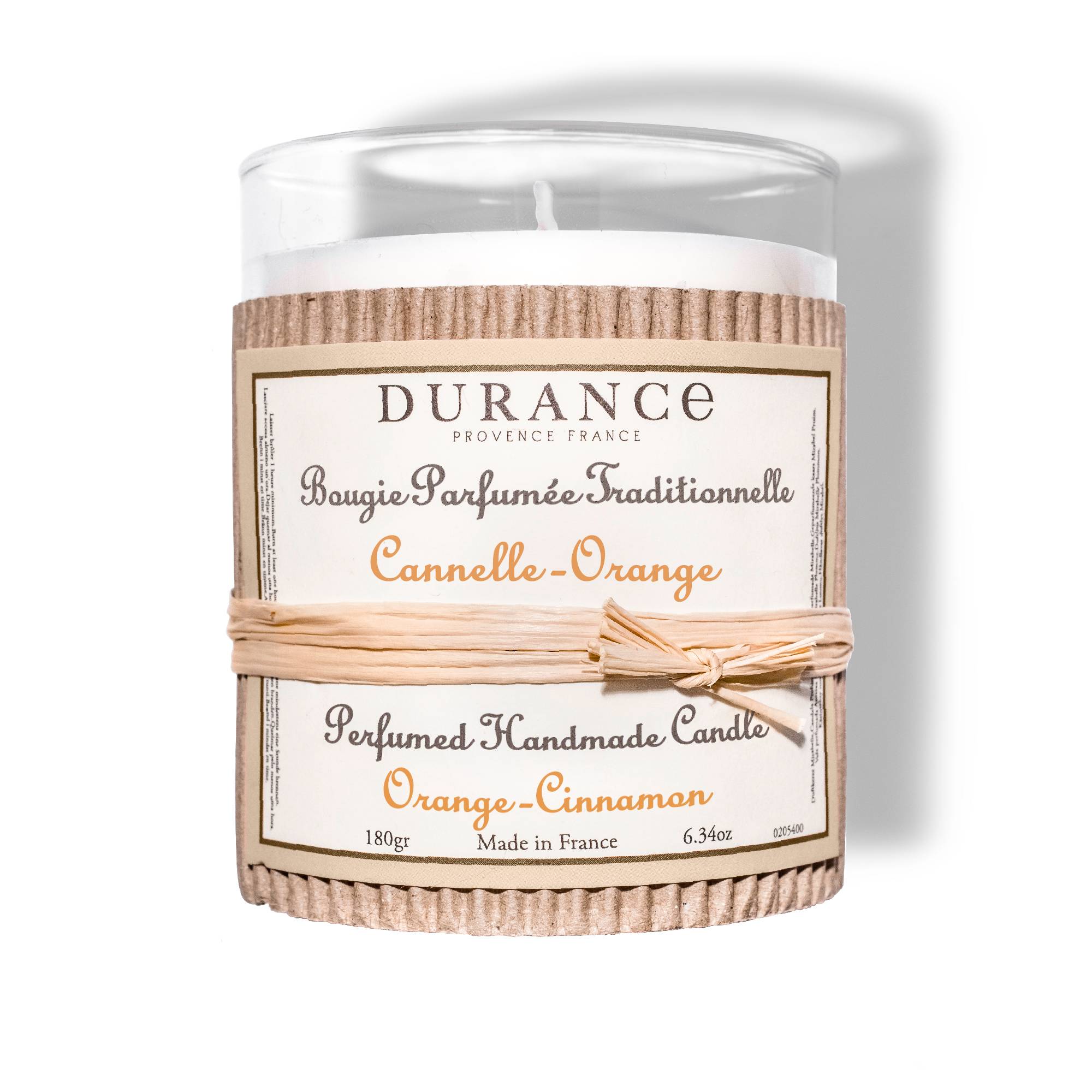 Bougie Traditionnelle Cannelle - Orange 180g - Durance