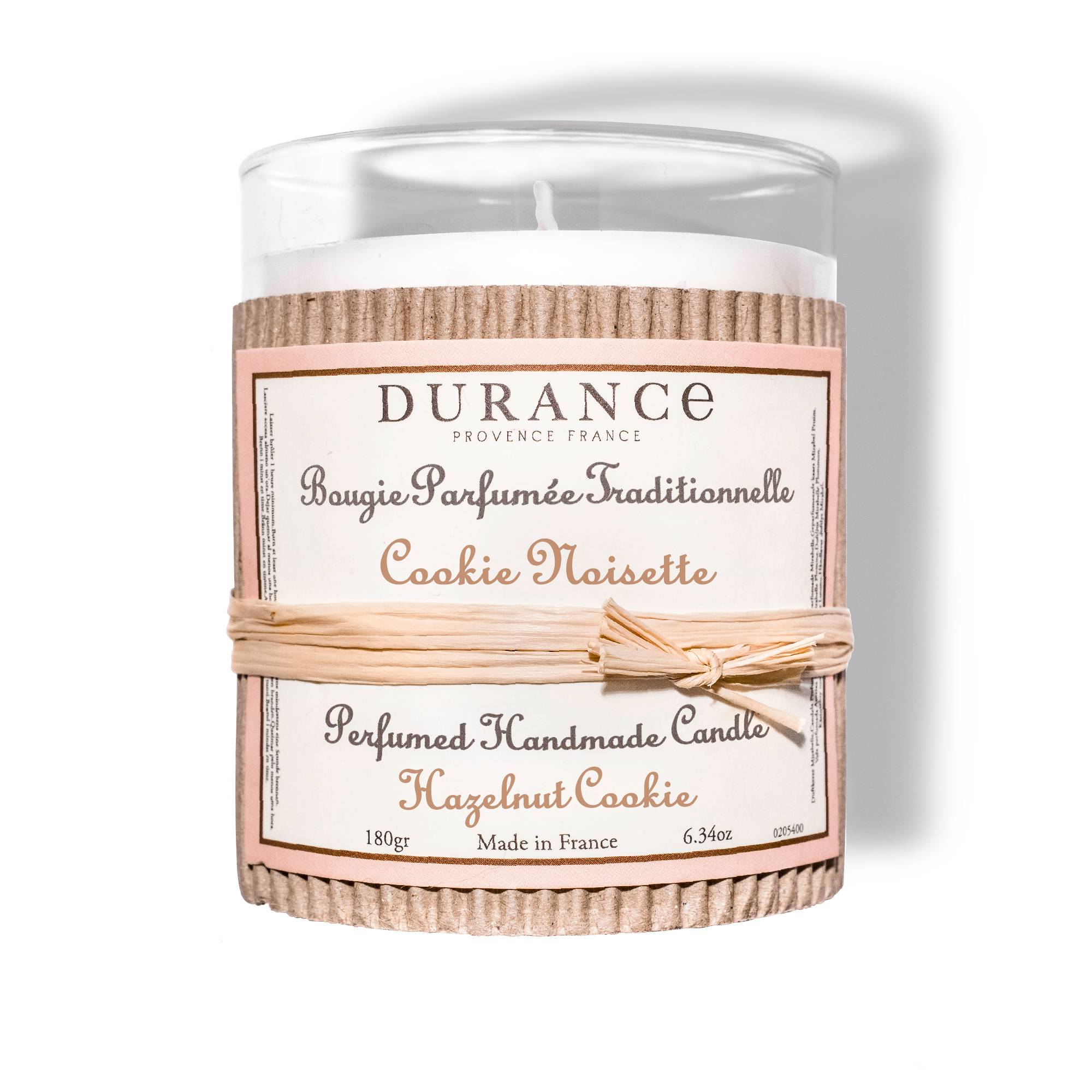 Bougie Traditionnelle Cookie Noisette 180g - Durance