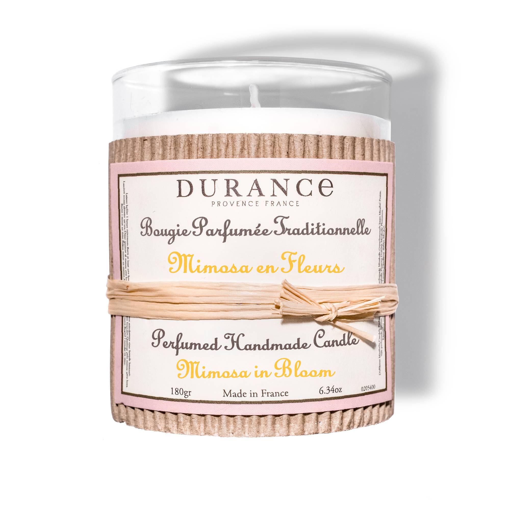 Bougie Traditionnelle Mimosa en Fleurs 180g - Durance