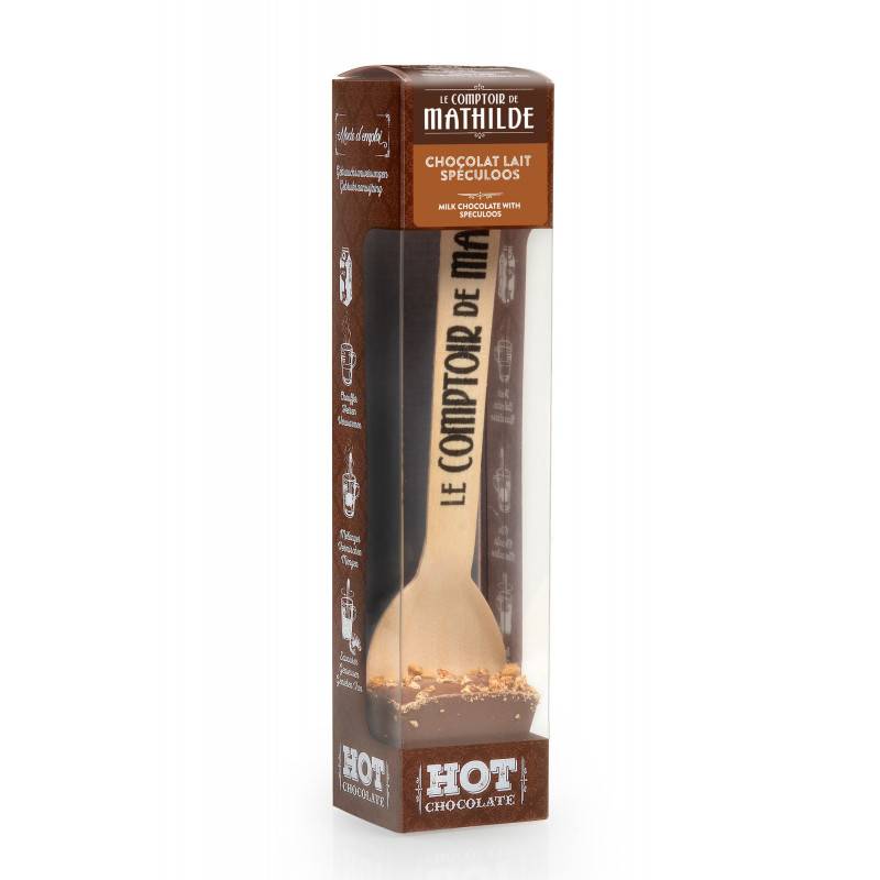 Chocolat chaud lait speculoos avec cuillère - Hot Chocolate - Le Comptoir de Mathilde