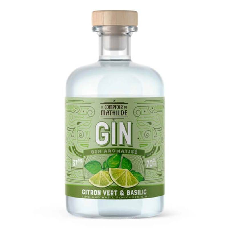 Gin Aromatisé Citron Vert Et Basilic 70cl 37,5°