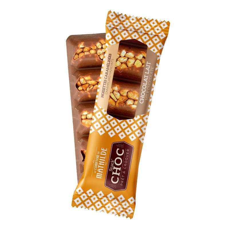 Barre Snack'choc Chocolat Au Lait Noisettes Caramelisées 40G