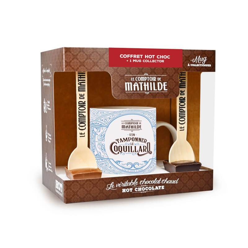 Coffret 2 Hot Chocolate + Mug Arabesque (3 Coloris Assortis) 2X30G