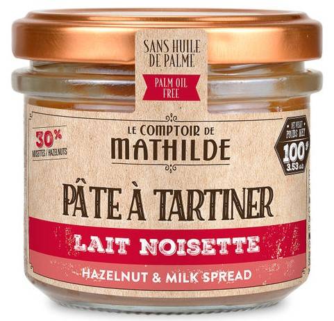 Lait Noisette 30% - Pâte à Tartiner 100G - Le Comptoir de Mathilde