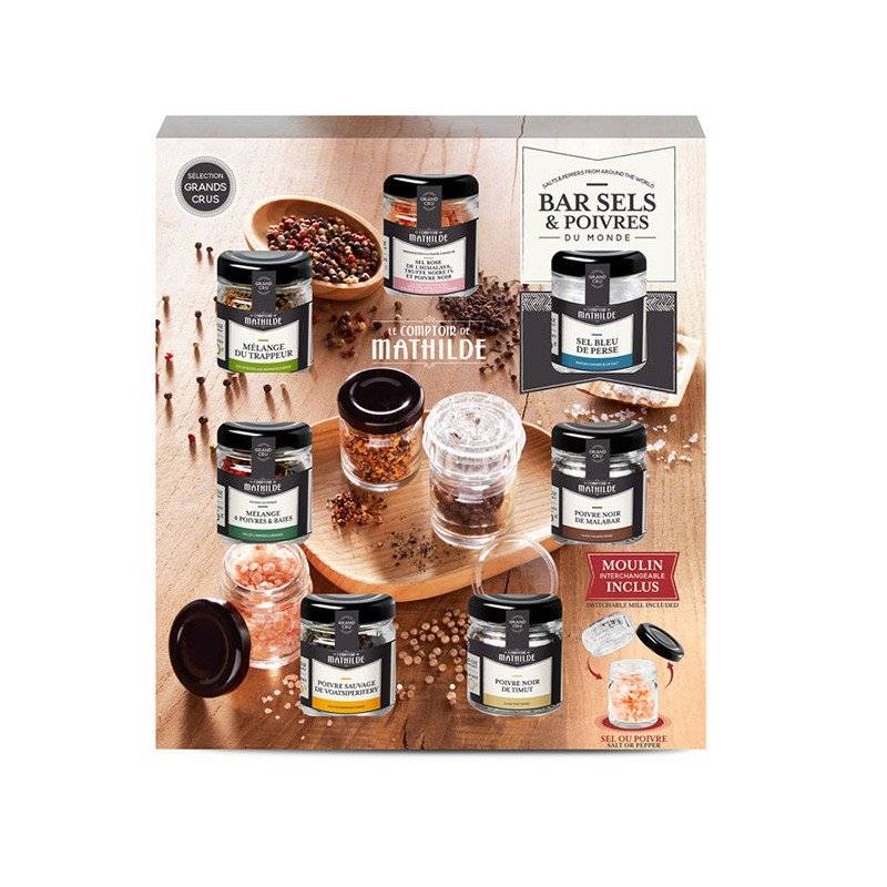 Coffret 7 sels et poivres du monde - Le Comptoir de Mathilde