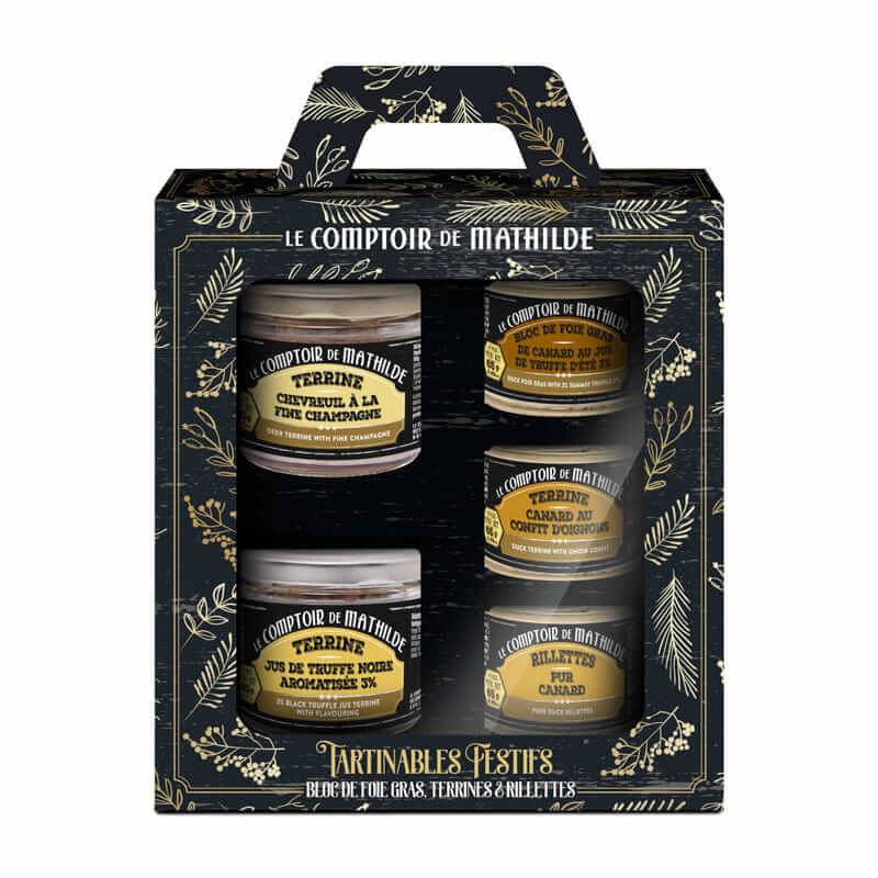 Coffret Valisette Bloc De Foie Gras, Terrines Et Rillettes 2x90g + 3x65g
