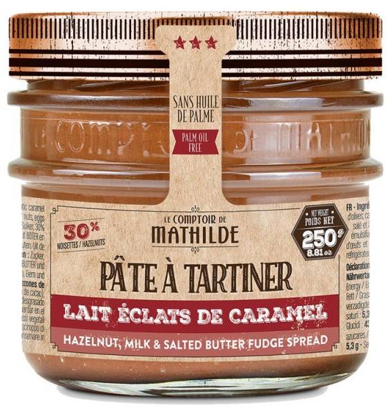 Lait Noisette Éclats de Caramel Beurre Salé - Pâte à Tartiner 250G - Le Comptoir de Mathilde