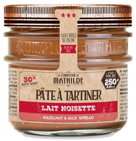 Lait Noisette 30% - Pâte à Tartiner 250G - Le Comptoir de Mathilde