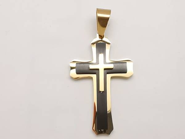Pendentif bijou homme - Croix dorée - HMK Collection